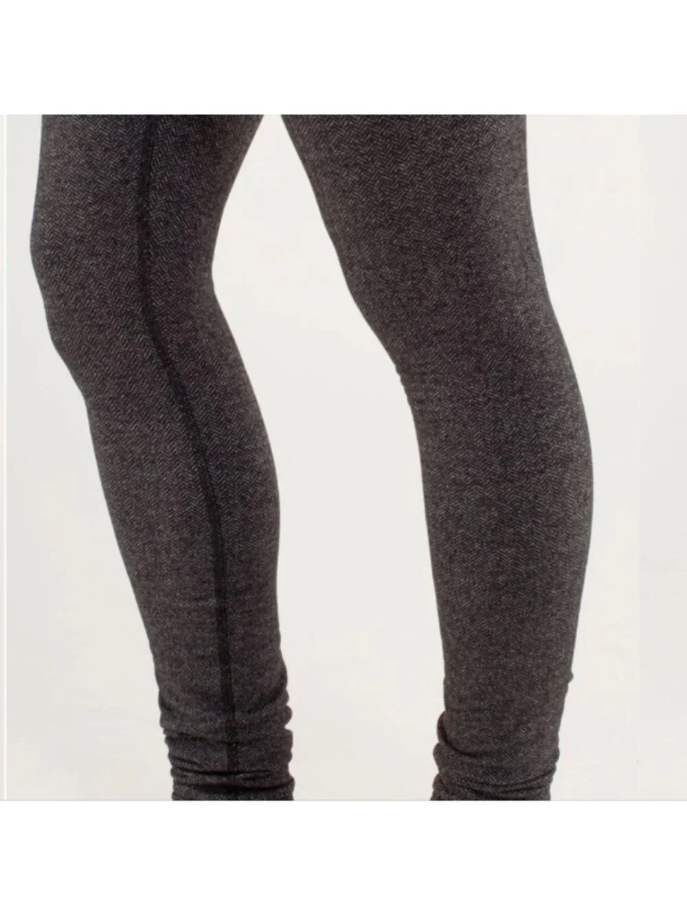 Lululemon Wunder Under Pant Herringbone Black / Rose Herringbone Black